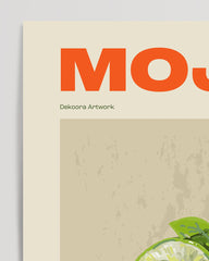 After Hover: Mojito cocktail illustration with lettering and ingredients