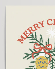 After Hover: Scandinavian Christmas tree ornament "Merry Christmas, Happy holidays"