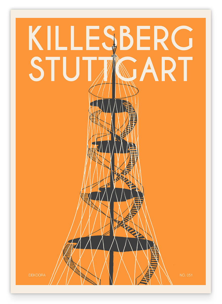 Stuttgart Killesberg - Illustration im Vintage Design