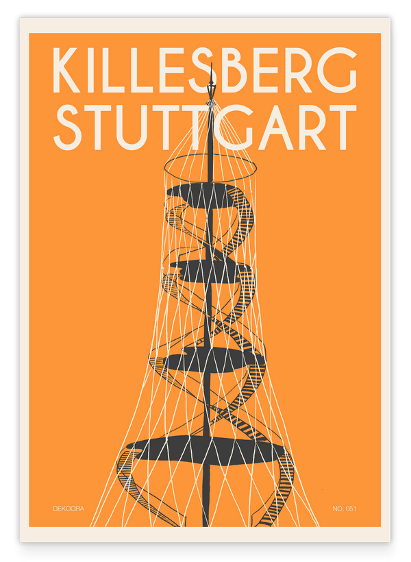 Stuttgart Killesberg - Illustration im Vintage Design
