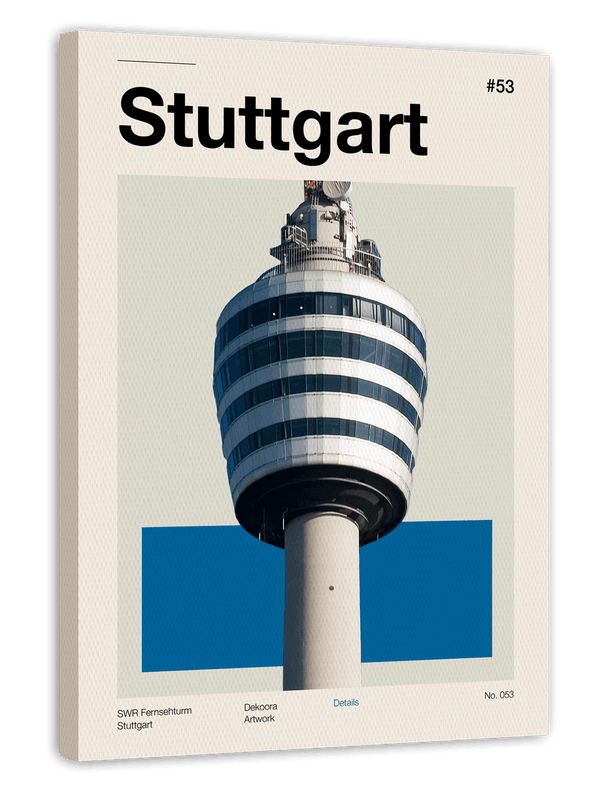 Stuttgart - Vintage Fotografie vom SWR Fernsehturm
