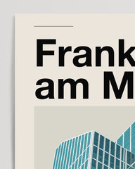 After Hover: Frankfurt am Main with its city-typical skyscraper