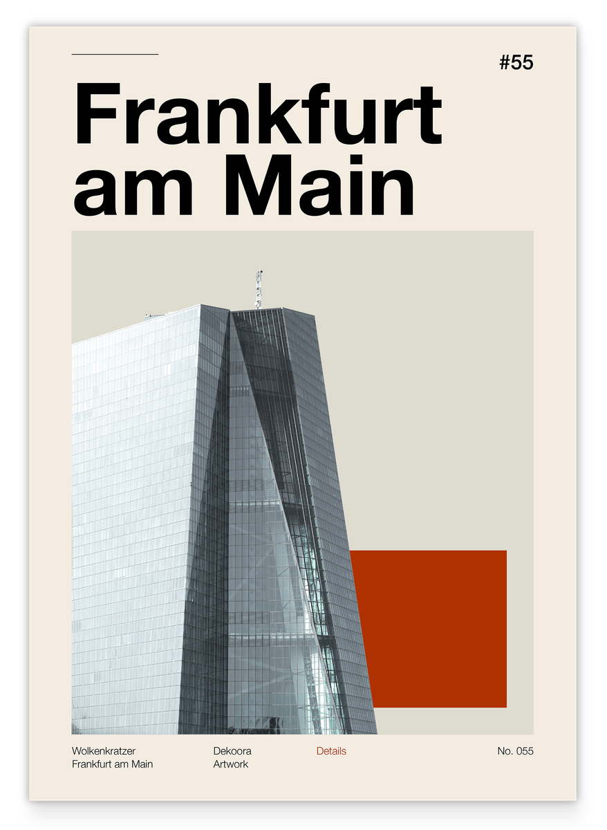 Frankfurt am Main - Vintage Fotografie von Wolkenkratzer