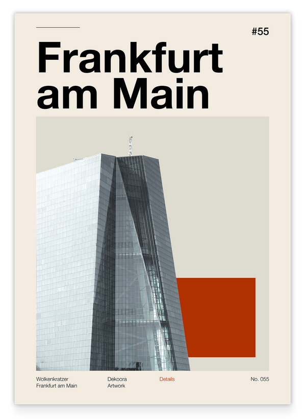 Frankfurt am Main - Vintage Fotografie von Wolkenkratzer
