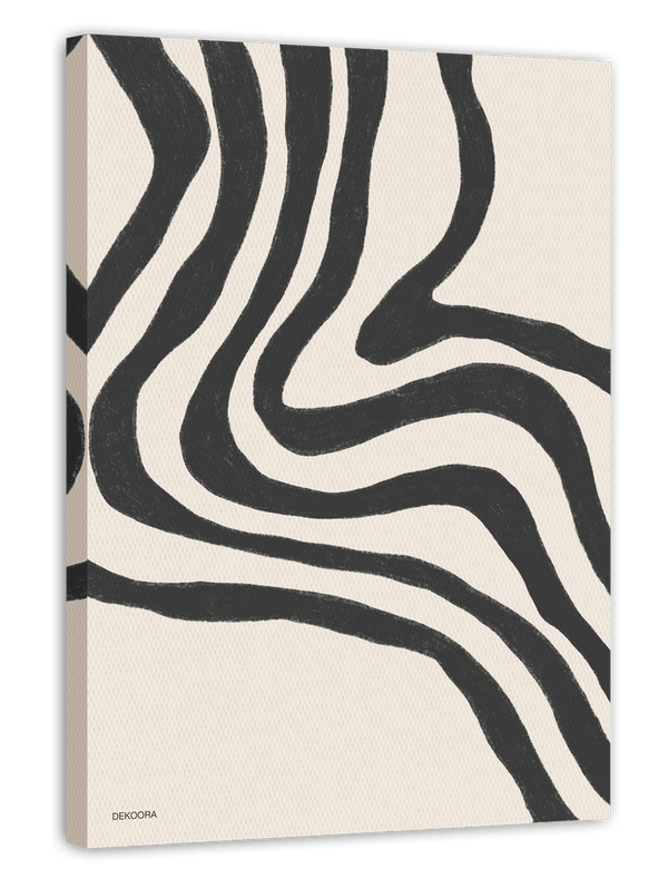 Abstraktes Wellen-Muster in Beige und Schwarz