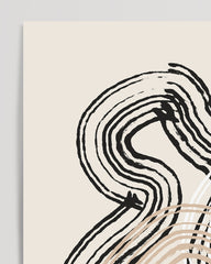 After Hover: Minimalist forms: a triad in beige, white, and black
