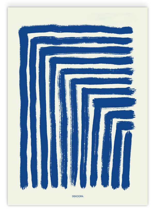 Abstrakte Dreiecke: Geometrische Pinselstriche in Blau