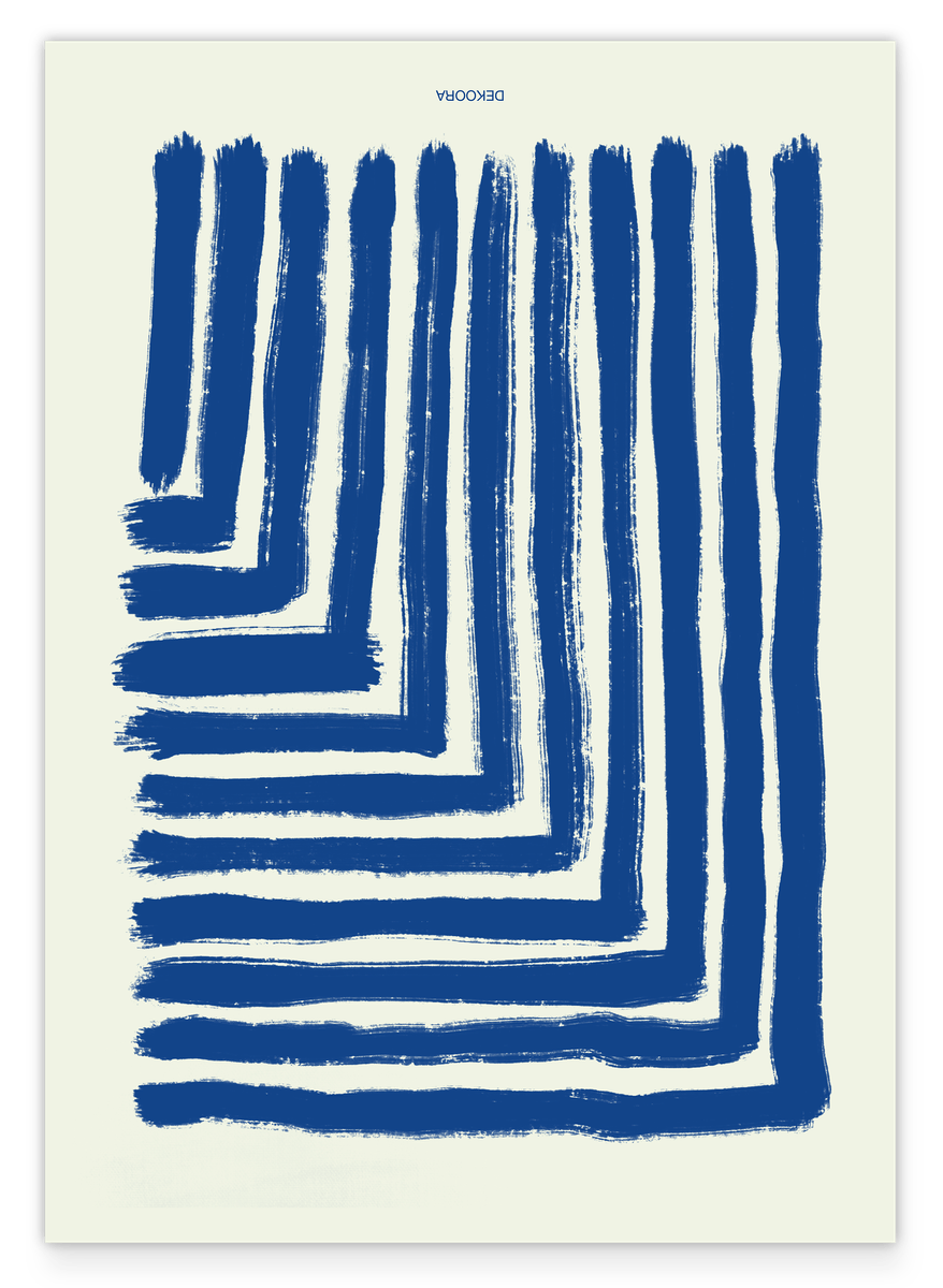 Abstrakte Dreiecke: Geometrische Pinselstriche in Blau