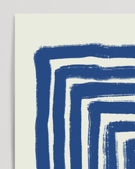 After Hover: Abstract triangles: Geometric brushstrokes in blue