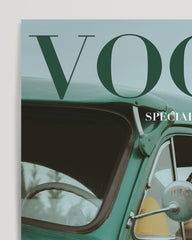 After Hover: Vogue Retro Revival - Model in a green vintage car