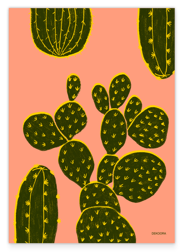 Abstrakte Kaktus Illustration - Opuntia Verde