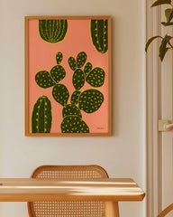 After Hover: Abstrakte Kaktus Illustration - Opuntia Verde