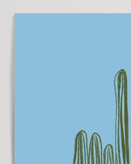 After Hover: Boho Cactus Illustration - Desert with Sun