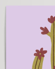 After Hover: Cactus with flowers - Modern plant illustration