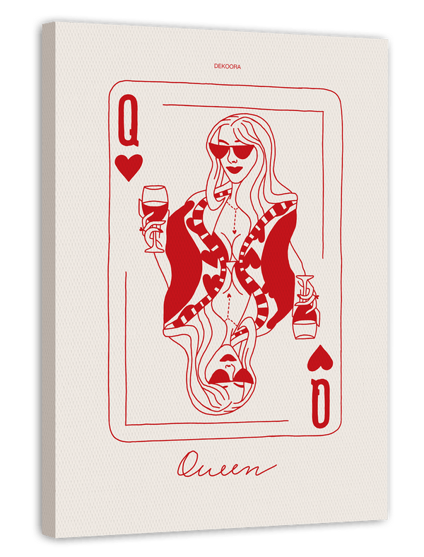 Queen - Herzdame mit Weinglas