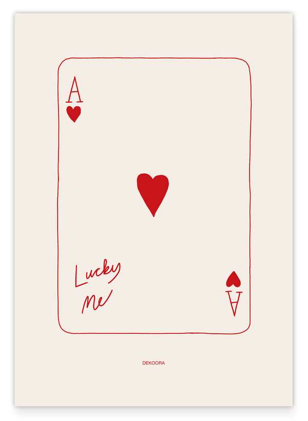 Lucky Me - Herz Ass-Spielkarte