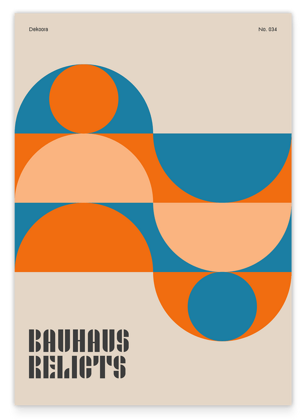 Bauhaus Relicts - Retro Muster in Orange-Blau