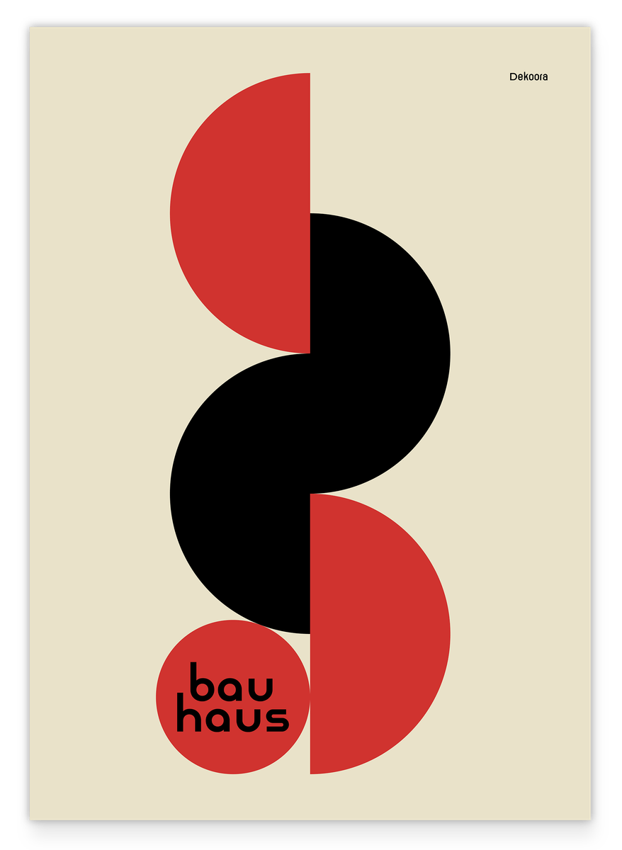 Bauhaus Art Revival in Schwarz-Rot