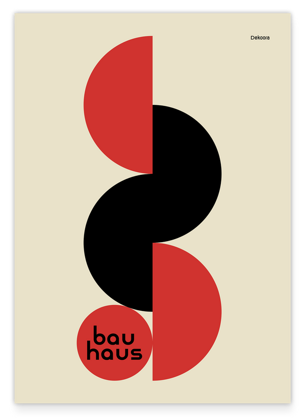 Bauhaus Art Revival in Schwarz-Rot