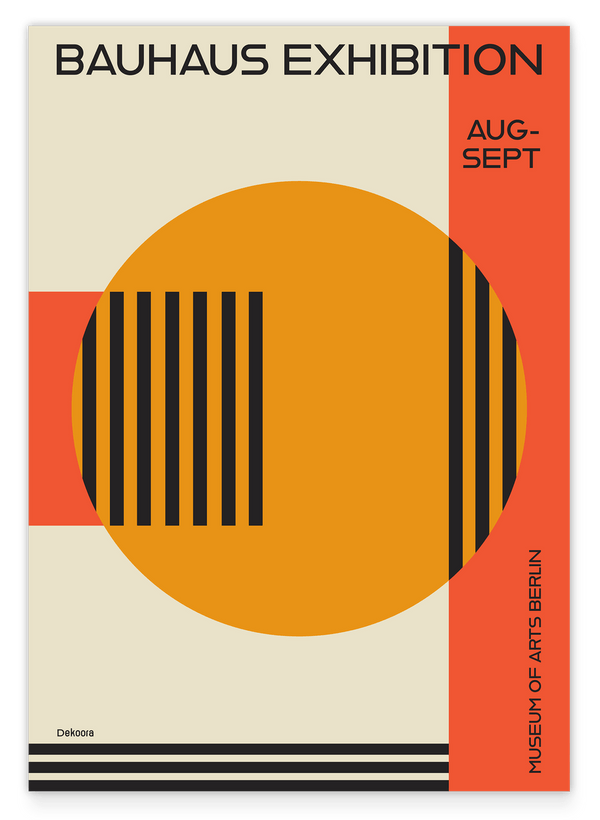 Retro Illustration im Bauhaus Stil - Kreis mit Streifen