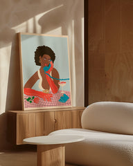 After Hover: Woman on the Phone - Modern Pop Art