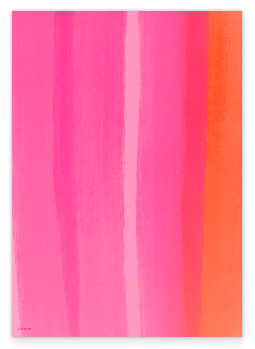 Brushstrokes in pink and orange - The Minimal Art