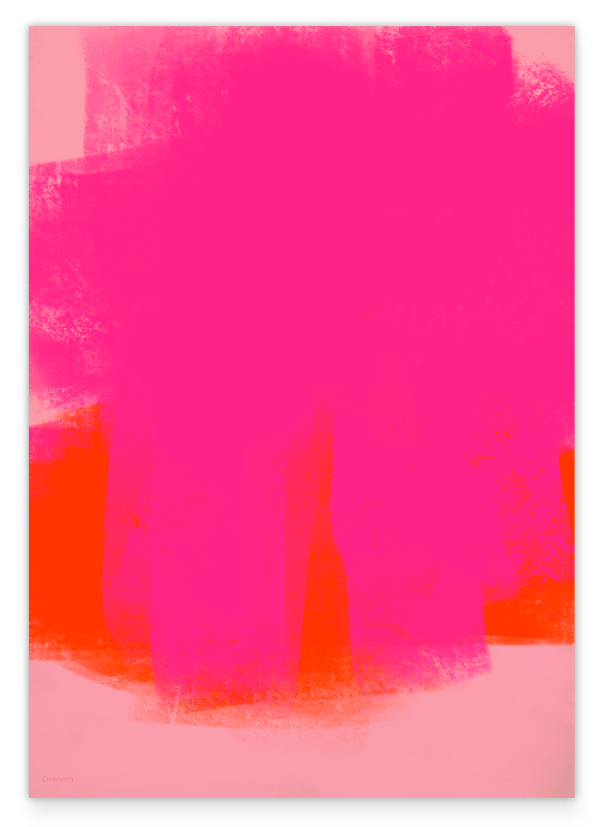 Color Blocking Explosion - Abstraktes Pink-Orange