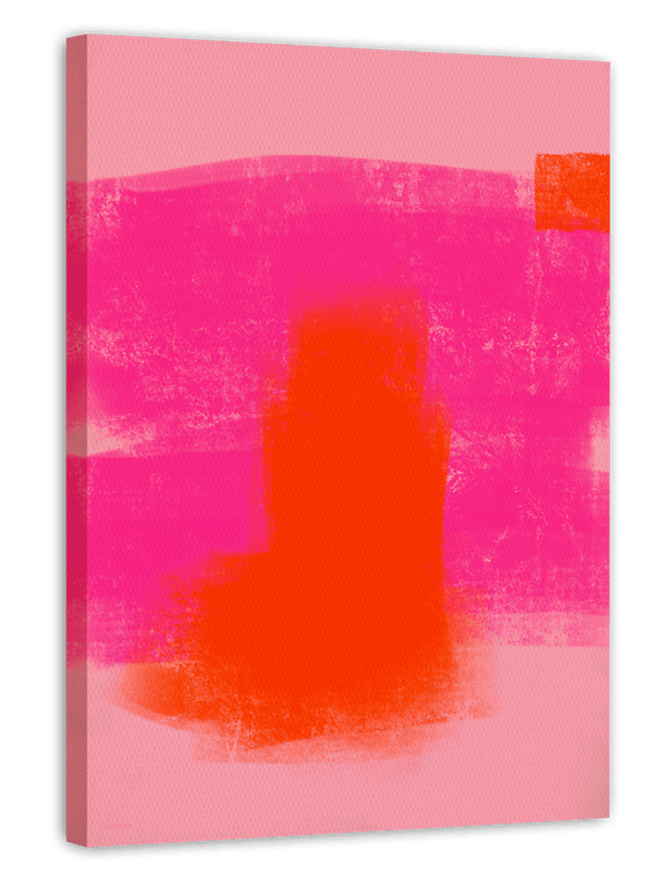 Hot Orange & Neon Pink - Color Blocking Art