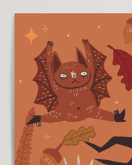 After Hover: Hello Halloween! Scarecrow with pumpkin &amp; cat