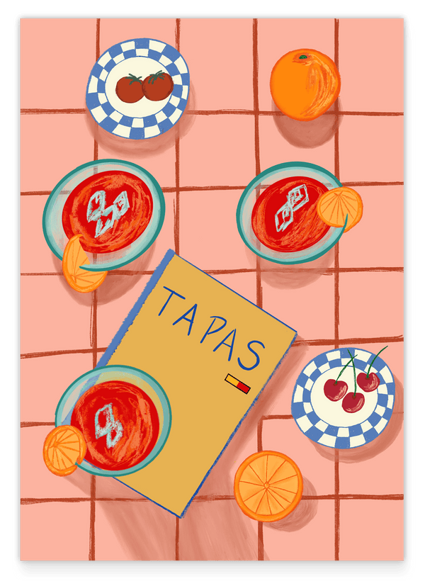Tapas Tablesetting mit Obst und Drinks