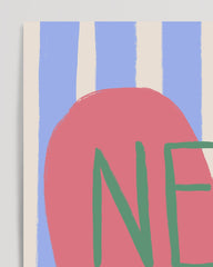 After Hover: Nice Here - Heart with blue stripes