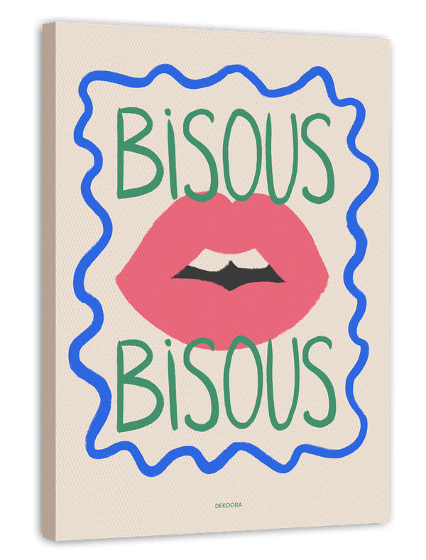 Bisous Bisous - Kussmund mit Spruch