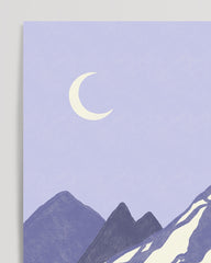 After Hover: Mountain View - Mountain peaks with moon &amp; snow