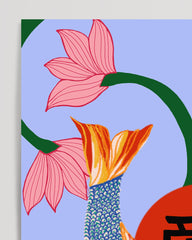 After Hover: Japan - Koi carp with lotus flowers