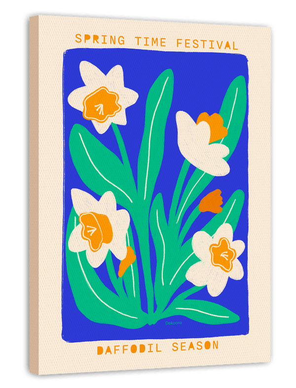 Daffodil Season in Blau - Abstrakte Frühlingsblumen
