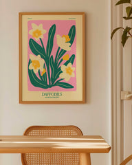 After Hover: Abstract Daffodils - Narzissen in Gelb und Rosa