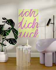 After Hover: Ich dich auch  - Typografie Schriftzug in Gelb