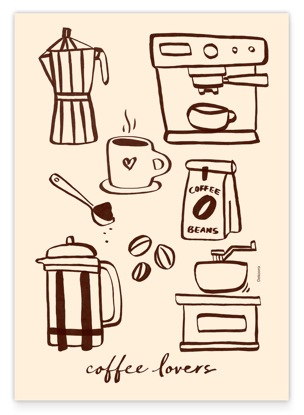 Coffee Lovers - Kaffee Illustration modern