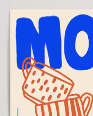 After Hover: More Café S'il Vous Plait - Modern coffee picture with saying