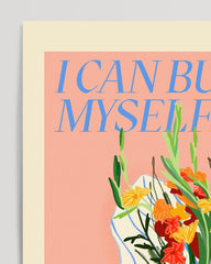 After Hover: "I Can Buy Myself Flowers" in apricot