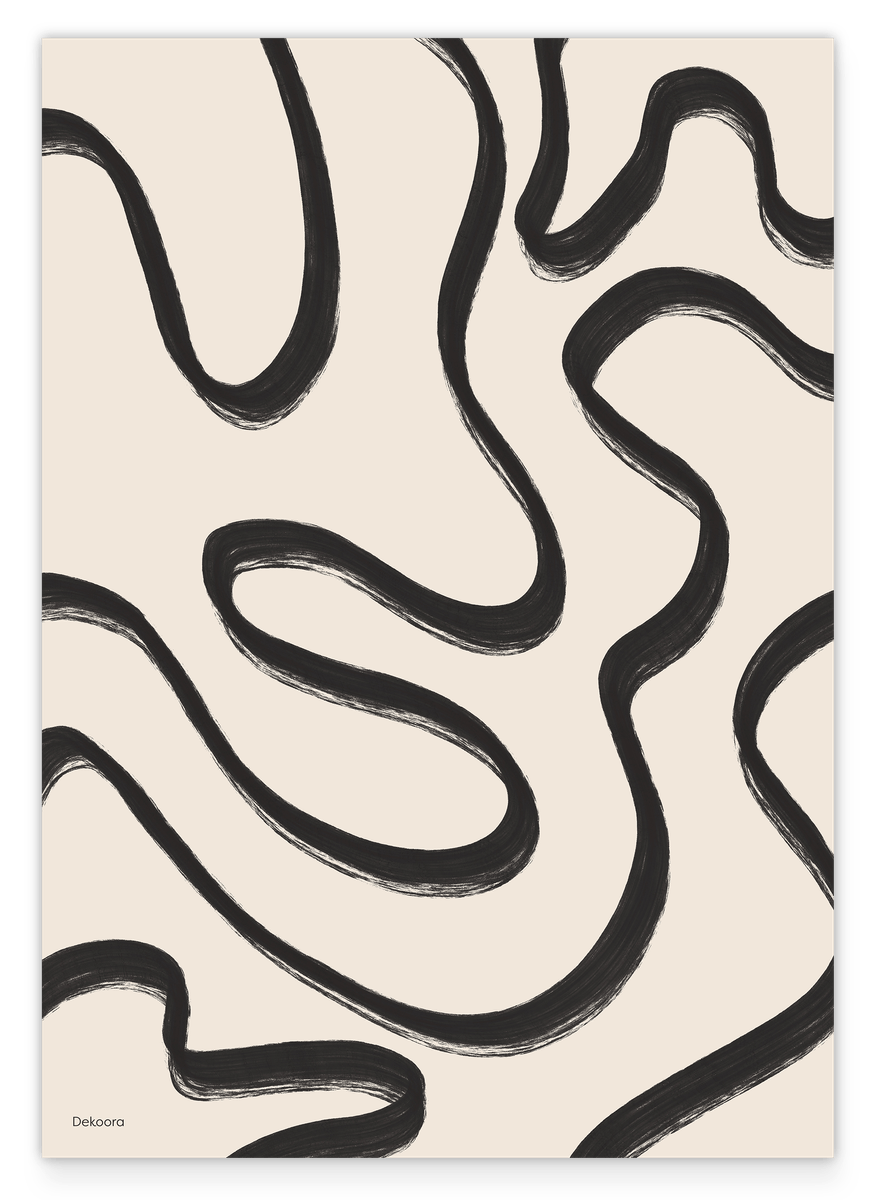 Abstract Minimal Art No. 2 - Schwarz-Weiße Linien