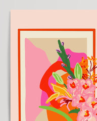 After Hover: Flowers of All Colours - Bouquet in a blue vase