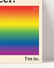 After Hover: "Sounds Queer. I'm In" in landscape format