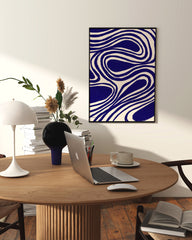 After Hover: Navy Notions No. 1 - Abstrakte Linien in Dunkelblau