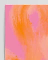 After Hover: Peachy Paths III - Abstract Lines in Orange and Pink