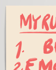 After Hover: "My Rules" in red - Happy Life Resolutions