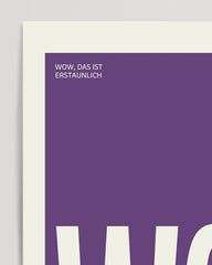 After Hover: Wow. Amazing! - Sayings typography in purple