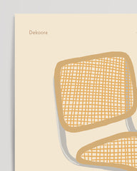 After Hover: Illustration of the "Bauhaus Chair" with Viennese cane webbing