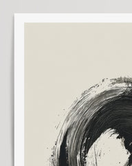 After Hover: Black Brushpainting III - Abstract Art with Circle
