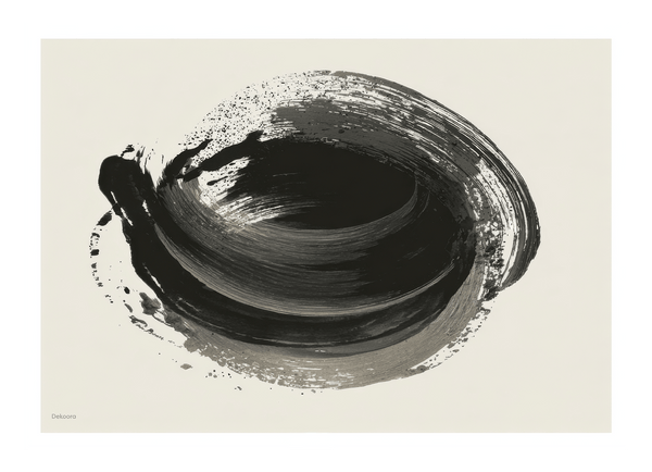 "Black Bliss" No. 3 - Abstrakte Zeichnung im Querformat